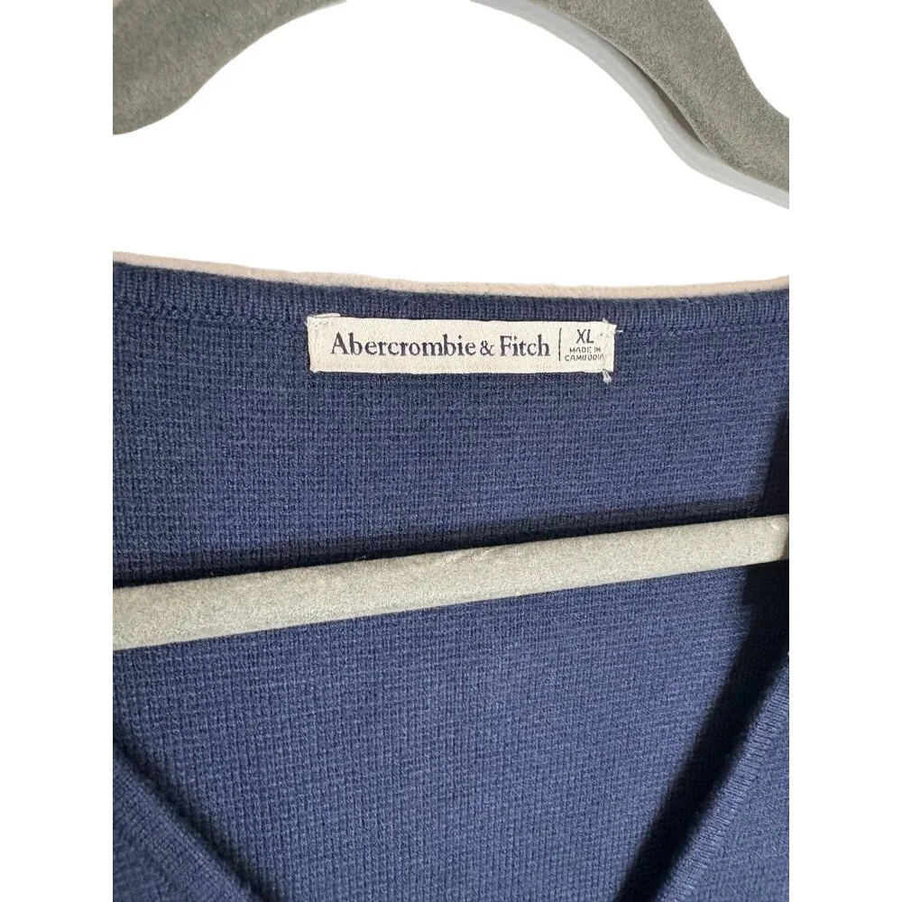 NWT Abercrombie & Fitch LuxeLoft V-Neck Vest Shirt Blue-sz XL